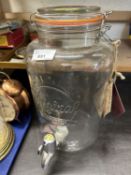 A large Kilner five litre clip top drink dispenser