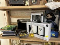 Collection of various glass and ceramic wares with some RAC and AA motor badges, AA badge stamped