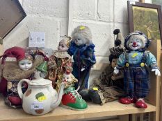 Mixed Lot: Various assorted dolls, novelty teapot etc