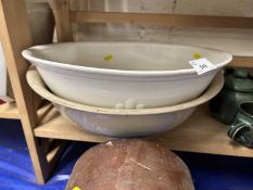 Two wash bowls