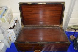 A large 19th Century mahogany brass bound writing box - for restoration Dimensions 50 cm wide 28