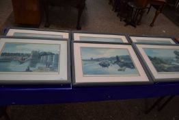 A set of six reproduction engravings, views of The Thames