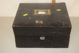 Vintage leather mounted writing box