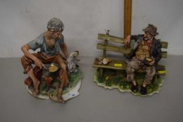 Two capodimonte porcelain figures