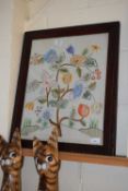 An early 20th Century needlework picture of flowers