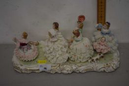 Modern Dresden figure group depicting a wedding scene