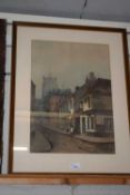 20th Century school study of dogs head lane, watercolour, framed and glazed