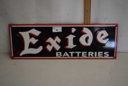 Exide Batteries, enamel sign, 45cm wide
