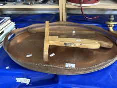 Copper serving tray and other items