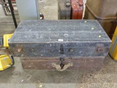 Two vintage wooden tool boxes