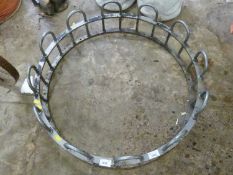 A metal tree surround