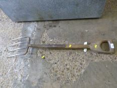 Wooden handled garden fork