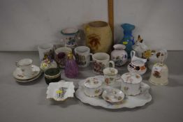 Mixed Lot: Various ceramics to include dressing table set, royal commemorative mugs and various