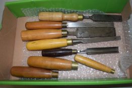Box of assorted chisels