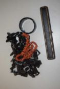 Mixed Lot: Cigarette holder, various costume jewellery etc