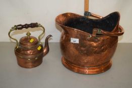 Copper coal bucket and a copper kettle (2)