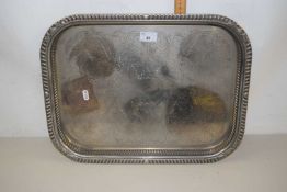 A silver plated serving tray