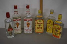 Six bottles of Gordons, Beefeater and other dry Gin