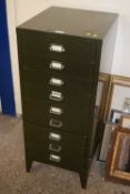 Metal nine drawer filing chest