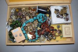 Box of various costume jewellery