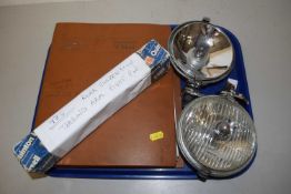 Triumph TR6 repair manual together with suspension trailing arm pivot pin and two further head lamps