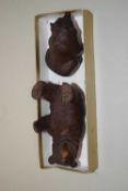 Two small Black Forest style carved wooden bears