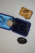 Mixed Lot: Small silver cased pocket watch, a base metal vester and a further brooch (3)