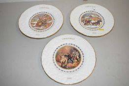 Three Coalport Christmas plates
