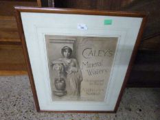 Advertising print for Caley & Son, framed and glazed
