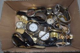 Box of assorted wristwatches