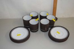 Hornsea coffee cans and saucers