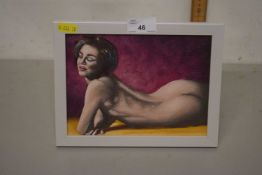Krys Leach study of a female nude, oil on board