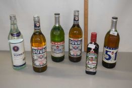 Mixed Lot: Six bottles of spirits and others to include Vermouth, Duval and Pernod