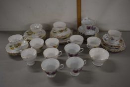 A quantity of mixed floral tea wares
