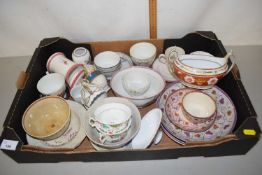 Group lot of various 19th Century tea wares to include lustre, various tea bowls and others