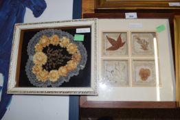 Two framed displays of dried flowers and foliage