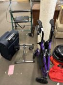 Folding mobility walker