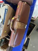 A leather brief case