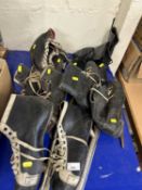 Five pairs of vinatge ice skates