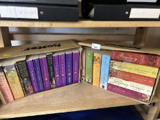 Two boxes of fiction paperbacks to include The Regency Lords and Ladies collection