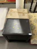 A faux leather bedside table and another box