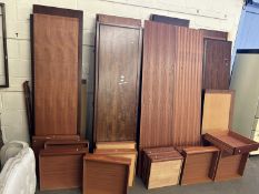 Group of three disassembled mahogany finish wardrobes