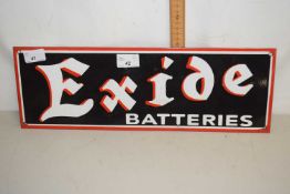 Exide Batteries, enamel sign, 45cm wide