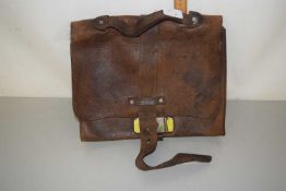 A leather bookmakers or debt collectors bag with fitted interior