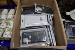 Box of assorted mobile phone accessories