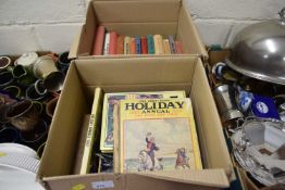 Two boxes of assorted books to include Billy Bunter and annuals