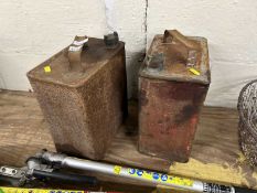 Two fuel cans - one Shell plus one other