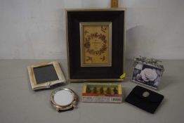 Mixed Lot: Various photograph frames, model Roman figures etc