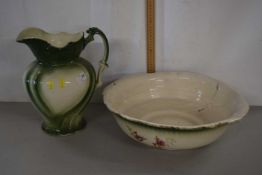 A wash bowl and jug