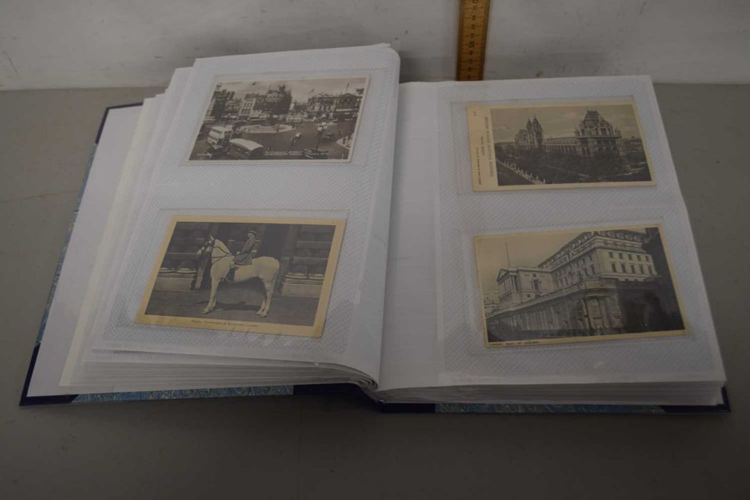 An album of mainly early 20th Century topographical postcards to include a range of views of London